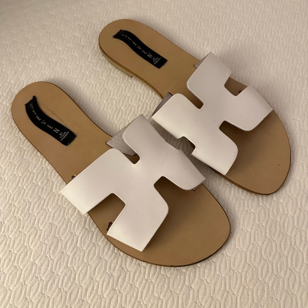 Steve Madden White Sandals Flats